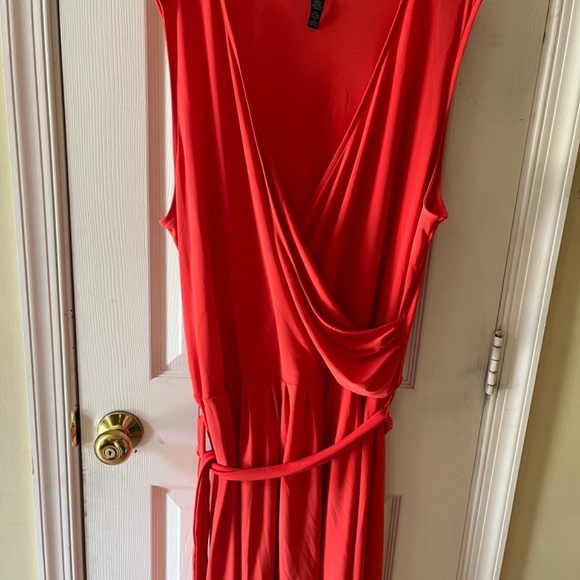 Ralph Lauren Surplice Jersey Sleeveless Dress 2XL Orange - Picture 2 of 6